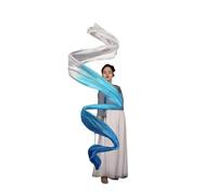OZLCUA Dance Ribbons Polyester Flower Dance Streamer Rhythmic Gymnastics Ribbons Artistic Dancing Talent Shows Worship Praise Prophetic Banner(Blue White)