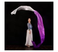 OZLCUA Dance Ribbons Polyester Flower Dance Streamer Rhythmic Gymnastics Ribbons Artistic Dancing Talent Shows Worship Praise Prophetic Banner(Purple White)