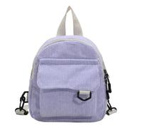 OZLCUA Fashion Solid Color Velvet Mini Backpack Simple Casual Travel Large Capacity(Purple)
