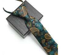 OZLCUA Necktie For Man Suit Business Zipper Tie for Man 48 * 7cm 1200 Pins High-end Polyester Neck Tie Striped Solid Color Grid Flower Ties Men'S Tie(WE-35)