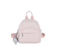OZLCUA Oxford Solid Zipper Fashion Backpacks Mini Portable Women's Bags Sewing Temperament Student(Pink)