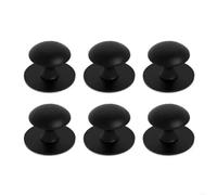 OZLCUA Self-Adhesive Pull Handle 6pcs No Drill Cabinets Handles Rustproof Adhesive Pulls Steel for Furniture Drawers Shower Door Mirror(Black)