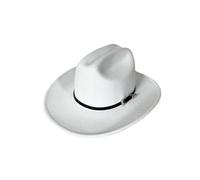 OZLCUA Vintage Cowboy Hat For Men's Gentleman Lady Jazz Cowgirl With Leather Wide Brim Cloche Church Sombrero Hombre Caps(WHITE)