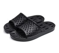 OZLCUA Women Shower Shoes Non-Slip Quick Dry Slippers Lightweight Pool Sandals With Drain Holes For Beach Bathroom Gym(Black,40)