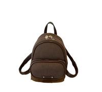 OZLCUA Zipper Minimalist Mini Versatile Retro Backpack for Women Edition Leisure Commuter School Bags(Coffee)