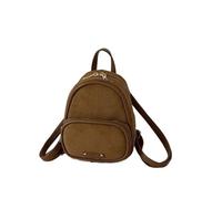 OZLCUA Zipper Minimalist Mini Versatile Retro Backpack for Women Edition Leisure Commuter School Bags(Brown)