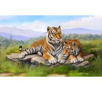 OZLHSP jigsaw puzzle frame 500 pieces Tigers Big Cats Animal 52x38cm