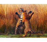 OZLHSP jigsaw puzzle sets for adults 500 pieces Tigers Fighting Animals 52x38cm