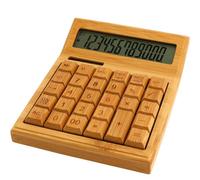 OZLMBERN Bamboo Calculator Solar Calculator Creative Computer with Voice Bamboo Calculator Bamboo Wood Wooden