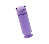OZLMBERN Little Bear Silicone Pen Holder with Retractable Suction Cup Round Cute Children's Student Pen Case(Lila)