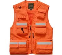 OZLMBERN Men's Casual Vest Waterproof Quick Drying Outdoor Travel Multi Pocket Vest Middle-aged and Elderly Camisole Vest