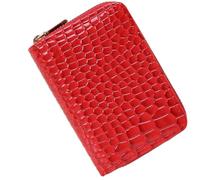 OZLMBERN Wallet Women's Handbag Crocodile Pattern Coin Purse Fashionable and Versatile Ins Women's Multi-Layer Card Bag(F)
