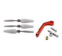 OZLZHJ 1Pcs Rc Car Spare Parts Metal Servo Pull Rod,Red & 3Pcs Rc Airplane Propellers For Wltoys Xk X450 Fixed Wing Aircraft