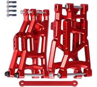OZLZHJ 1set Aluminum Suspension A-Arms (Front&Rear) w/Tie Bar Upgrades for Traxxas 1/10 2WD Slash RC Truck, Replace 2555 3631 2532(Red)