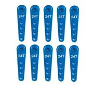 OZLZHJ 37mm 23T 24T 25T Metal Servo Arm Extension Servo Horn For 1/10 RC Crawler Car Boat Futaba HSP Wltoys Axial SCX10 Parts(24T Blue 10pcs)