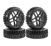 OZLZHJ 4pcs 115mm 1/8 RC Off-Road Buggy Car Wheel Tire Tyre 17mm Hex For ARRMA Typhon Talion TRAXXAS HSP Redcat Losi HPI Kyosho RC Car(Black)