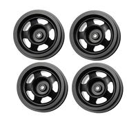 OZLZHJ 4Pcs Upgrade Metal Wheel Rim Hub For 1/16 WPL RC Car Upgrade Parts Accessories(Black)