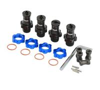 OZLZHJ Metal Extended 17Mm Splined Wheel Hex Hub Adapter For Traxxas Slash 2WD Rustler Stampede Bandit 4WD RC Car Accessories Blue