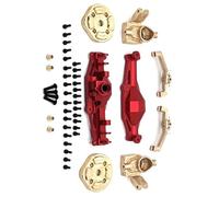 OZLZHJ RC Car Upgrade Front Axle Housing Brass Front Cup C Seat Door Axle Cover Kit For MJX 1/12 H12Y H12Y+ RC Car Accessories(Red)