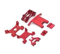 OZLZHJ Remote control car metal suspension frame, bumper and tail wing Fit For Weili 144010 144001 02 124017 19(Red)