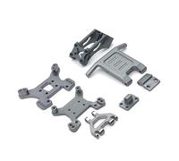 OZLZHJ Remote control car metal suspension frame, bumper and tail wing Fit For Weili 144010 144001 02 124017 19(Dark Grey)