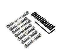 OZLZHJ Remote Control Car Parts Metal Upgrade Adjustable Pull Rod Steering Rod Fit For Weili 1/10 104072(Light Grey)