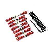 OZLZHJ Remote Control Car Parts Metal Upgrade Adjustable Pull Rod Steering Rod Fit For Weili 1/10 104072(Red)