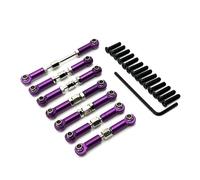 OZLZHJ Remote Control Car Parts Metal Upgrade Adjustable Pull Rod Steering Rod Fit For Weili 1/10 104072(PURPLE)
