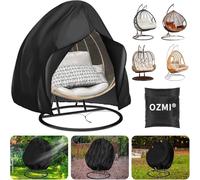 OZMI Double Egg Chair Cover, 200 x 230cm 420D Waterproof Hanging Eggs Chairs Covers with Zipper Drawstring, Large Garden Standing Swing Chair Cover for Double 2 Seater Eggs Chairs Covers