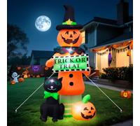 OZMI Halloween Inflatables Outdoor Decorations, 6 FT 1.8M LED Lights Up Inflatables, Large Black Cat Pumpkin Inflatable Decor for Spooky Party, Garden, Lawn, Yard Blow Up Halloween Decorations