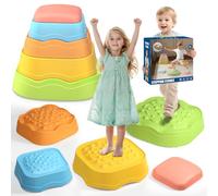 OZMI Stepping Stones Kids Sensory, 5Pcs Non-Slip Balance Stepping Stones Kids Obstacle Course, Indoor Outdoor Toys for Toddlers Age 3-5, Sensory Equipment Gifts for Girls and Boys Sensory Toys