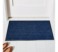 OZMIC Rubber Mat Super Absorbent Washable Non Slip PVC Backed Entrance Door Mat Washable Small Rug Dog Mat for Patio Door - 50 x 90 cm, Blue