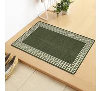 OZMIC Rugs Living Room Large Bedroom Carpet Heavy Duty Non Slip Washable Geometric Non Shed Low Pile Bedroom Decor Kitchen Hall Hallway Accessories | 120 X 170 cm - Green & Cream