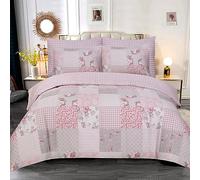 OZMIC Super King Size Duvet Cover Sets - Coverless Quilt Covers 3 Piece Cotton Bedding Sets Floral Printed Duvet Covers Super King Size with Matching 2 Pillowcases - Patchwork Grey