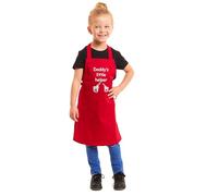Ozmoint Children's Apron - UK Made, Various Designs and Prints & Colours - Butcher's Navy Stripe - Nana's - Grandma's - Mummy's - Daddy's Little Helper (Daddy's Little Helper, Red, One Size)