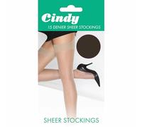 Ozmoint Cindy 15 Denier Sheer Stockings One Size by Cindy (Black)