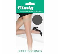 Ozmoint Cindy 15 Denier Sheer Stockings One Size by Cindy (Storm Grey)