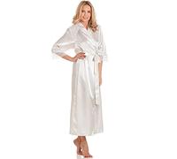 Ozmoint English Made Satin Long Gown With Lace Detail by Lady Olga - UK Size 10-24 (IVORY, 18-20)