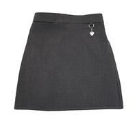 Ozmoint Girls School Uniform Heart Stretch Half Elasticated Waistband Skirt Skirts Grey Black Navy Bottle Green Brown Skirts (3-16 Years)