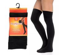Ozmoint Heatguard Ladies' Fleece Lined Thermal Over The Knee Socks - Black, Warm & Stretchy Winter Socks (UK 4-8)
