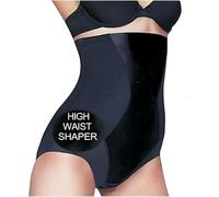 Ozmoint Ladies Firm Control High Waisted Briefs With Satin Panel by Beauforme (L, BLACK)