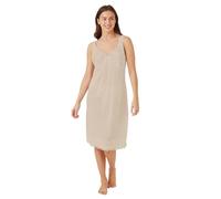 Ozmoint Ladies Full Slip with Built Up Shoulder, Beige, UK Sizes 12-26, 100% Polyester, Lace Wide Strap, 39" Length - Cling-Resist Range by Marlon (UK, Numeric, 12, Regular, Regular, Beige)