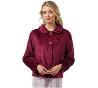 Ozmoint® Ladies Sweet Embrace Soft Feel Button Through Embossed Bed Jackets By Lady Olga (Dark Rose, 14-16)