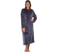 Ozmoint Ladies Sweet Embrace Soft Feel Embossed Zip Gown by Lady Olga (UK, Numeric, 22, 24, Regular, Regular, Navy)