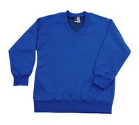 Ozmoint School Uniform Unisex Boys Girls Ladies Mens Adult Children Plain V- Neck Sweatshirt 270GSM (24"- XXL) Eleven Colours V- Neck Sweatshirts Royal