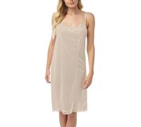 Ozmoint Women's Lace Trim Slim Strap Full Slip - 39" Beige Slip with Adjustable Straps, Easy-Care 100% Polyester, Cling-Resist Range by Marlon (UK, Numeric, 12, Regular, Regular, Beige)