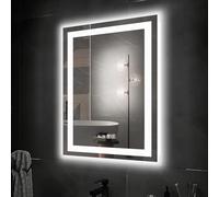 OZMSHF 28"x 20"/700mm x 500mm LED Bathroom Mirror with Lights, Dimmable Anti-Fog Front Lit Backlit Lighted Wall Mounted Rectangle for Vanity Makeup Tempered Glass Shatter-Proof Horizontal&Vertically