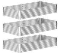 OZMSHF 3 Pack 6x3FT Galvanized Raised Garden Bed, Outdoor Metal Planter Box for Vegetables Flowers, Large Steel Above Ground Gardening Box