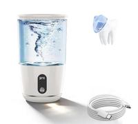 Ozone Water Mouthwash Cup, 10oz Portable Rechargeable Ozone Generator, Fresh Hydrogen Water Cup for Daily Oral Care,Freshness Breath, Glass Cup Rinsing and Brushing Teeth, Water Dispenser, White