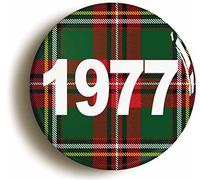 Ozorath 1977 SCOTTISH TARTAN RETRO PUNK ROCK BADGE BUTTON PIN (1inch/25mm diameter)